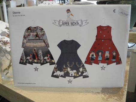 Papierschnittmuster Sterre Kleid Drehkleid Rüschen 3 Varianten Gr. 92 -140 