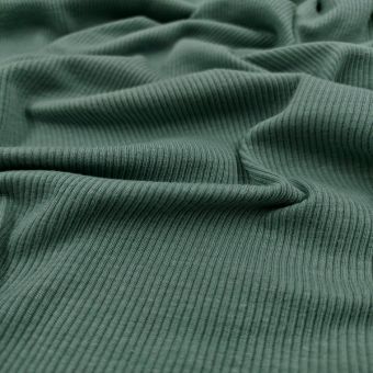 Rippenjersey Rib Jersey mit Bamboo Dusty Teal 