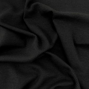 Rippenjersey Rib Jersey Schwarz sehr weich & elastisch 